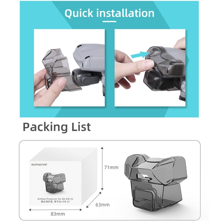 Sunnylife A2S-Q9351 Gimbal Camera Lens Protective Hood Sunshade Cover for DJI Air 2S Drone Sunnylife A2S-Q9351 Gimbal Camera Lens Protective Hood Sunshade Cover for DJI Air 2S Drone